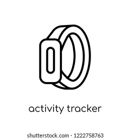 Activity tracker icon. Trendy modern flat linear vector Activity tracker icon on white background from thin line Electronic devices collection, editable outline stroke vector illustration