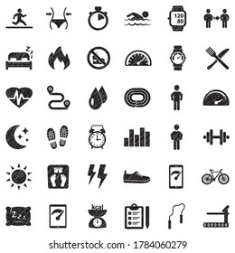 Activity Tracking Icons. Black Scribble Design. Vector Illustration.