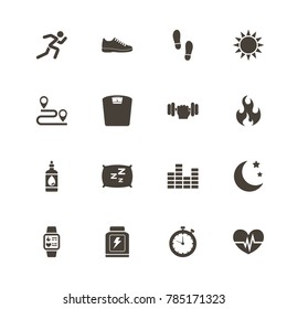 Activity Tracking icons. Perfect black pictogram on white background. Flat simple vector icon.