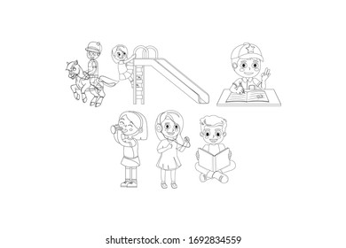 Activity Vector Outline Design Illustration Bundle