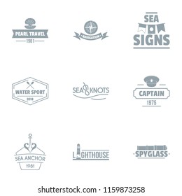 Activity of water logo set. Simple set of 9 activity of water vector logo for web isolated on white background