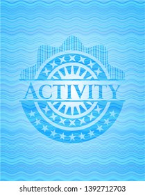 Activity water wave representation badge. Vector Illustration. Detailed.