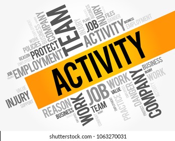 ACTIVITY word cloud collage, business concept background
