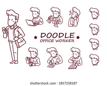 Activity of a worker in office