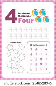 Activity worksheets for kids education with many exercises. Learning numbers from 1 to 10. Trace, color, dot to dot on one page