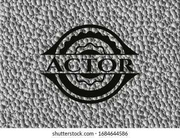 Actor black emblem with bubbles background. Vector Illustration. Detailed.