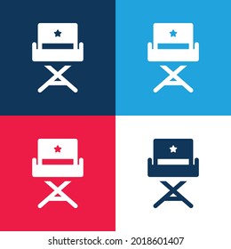 Minimaler Symbolsatz für die vier Farben Blau und Rot des Schauspielers