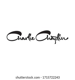 The actor Charlie Chaplin lettering logo