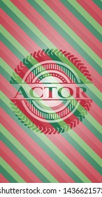 Actor christmas emblem. Vector Illustration. Detailed.