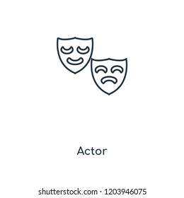 Actor concept line icon. Linear Actor concept outline symbol design. This simple element illustration can be used for web and mobile UI/UX.