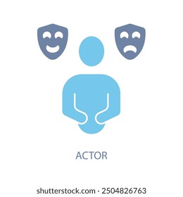 actor concept line icon. Simple element illustration.actor concept outline symbol design.