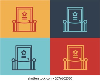 Actor Dressing Room Door Logo Template, Simple Flat Icon Of Door,actor,room