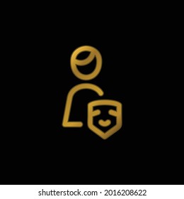 Metallic-Symbol oder Logo-Vektorgrafik des Schauspielers mit goldenem Hintergrund