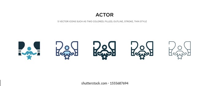 actor icon in different style vector illustration. two colored and black actor vector icons designed in filled, outline, line and stroke style can be used for web, mobile, ui