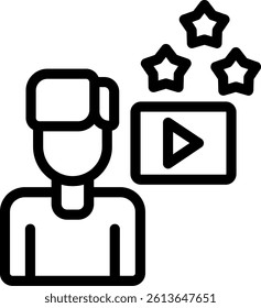 Actor Icon Line Vector Icon Design