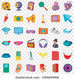 Actor icons set. Cartoon style of 36 actor vector icons for web for any design