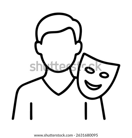 Actor man icon on white background vector
Vector line profession icon