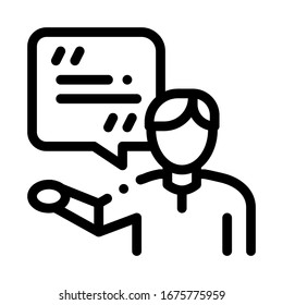 Actor Man with Replica Icon Vector. Outline Actor Man with Replica Sign. Isolated Contour Symbol Illustration