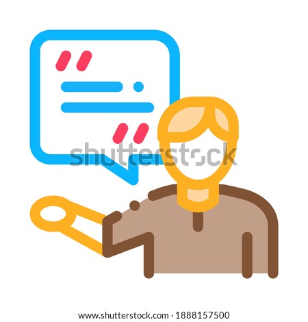 Actor Man with Replica Icon Vector. Outline Actor Man with Replica Sign. Isolated Contour Symbol Illustration
