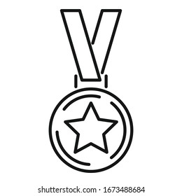Darstellermedalliste. Outline-Schauspieler, Medaillensymbol für Vektorillustration im Web, einzeln auf weißem Hintergrund