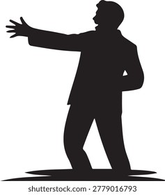 actor on stage, balck icon silhouette
