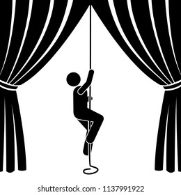 Actor and Theatre. Theatre vector icon. Actor vector icon. Emblem isolated on white background. Modern simple icon style for graphic and web design, logo. EPS 10
