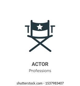 Actor Vector Icon On White Background. Flat Vector Actor Icon Symbol Sign From Modern Professions Collection For Mobile Concept And Web Apps Design.