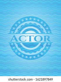 Actor water representation style emblem. Vector Illustration. Detailed.