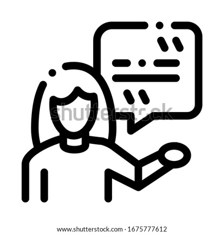 Actor Woman with Replica Icon Vector. Outline Actor Woman with Replica Sign. Isolated Contour Symbol Illustration