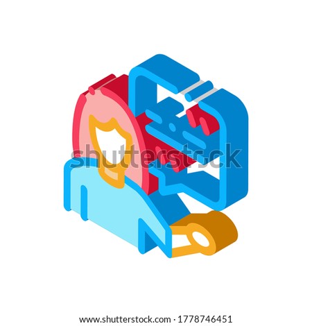 Actor Woman with Replica Icon Vector. Isometric Actor Woman with Replica Sign. Isolated Contour Symbol Illustration