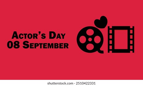 Actors' Day vector banner design with geometric shapes and vibrant colors on a horizontal background.