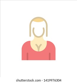 Actress, Avatar, Character, Girl, Lady  Flat Color Icon. Vector icon banner Template