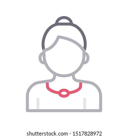 actress colour line vector icon