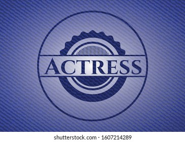 Actress with denim texture. Vector Illustration. Detailed.