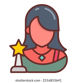 Ícones preenchidos de atriz , ilustração de vetor