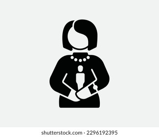 Actress Getting Win Receive Movie Show TV Film Theater Award Recognition Trophy Black and White Icon Sign Symbol Vector Artwork Clipart Illustration