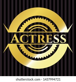 Actress golden emblem or badge. Vector Illustration. Detailed.
