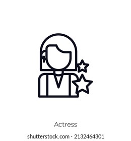 Actress Icon. Outline Style Icon Design Isolated On White Background