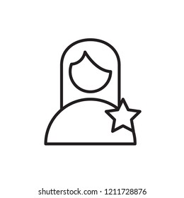 actress icon vector. people icon line style