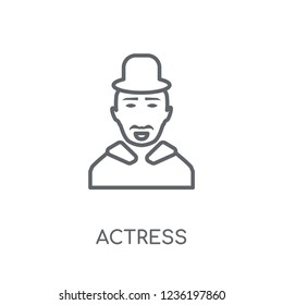 actress linear icon. Modern outline actress logo concept on white background from Cinema collection. Suitable for use on web apps, mobile apps and print media.