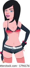 actress model cartoon vector art and illustration