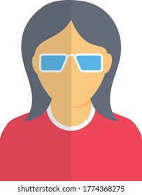 actress vector flat color icon