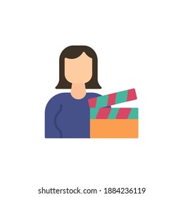 ilustración de icono del vector de actriz. diseño de caracteres. icono de trabajo. aislado en fondo blanco