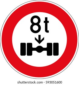 The actual axle load. Vector road sign Germany.