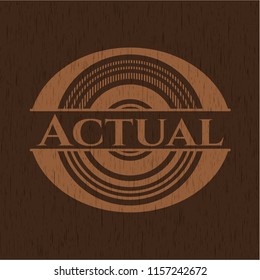 Actual badge with wooden background