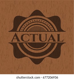 Actual badge with wooden background