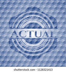 Actual blue hexagon emblem.