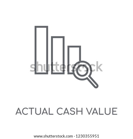 Actual Cash Value linear icon. Modern outline Actual Cash Value logo concept on white background from Insurance collection. Suitable for use on web apps, mobile apps and print media.