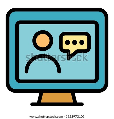 Actual conference icon. Outline actual conference vector icon color flat isolated