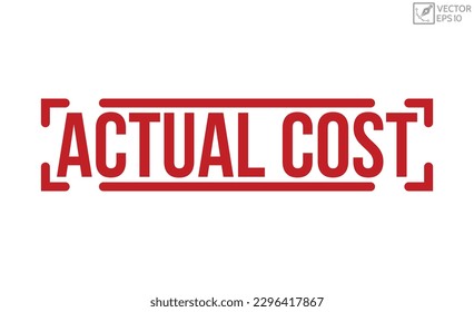 Actual cost Red Rubber Stamp vector design.